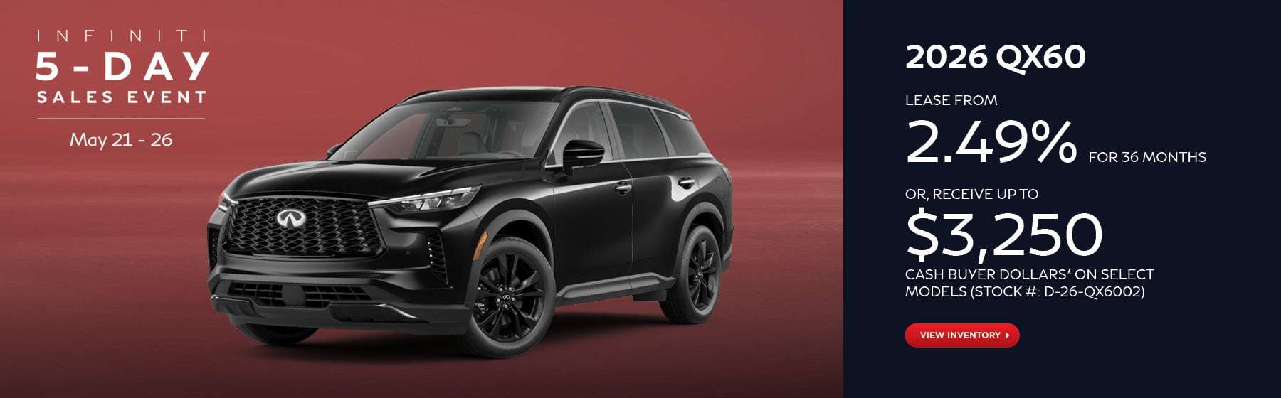 Infiniti 5-Day Sales Event: 2026 QX60