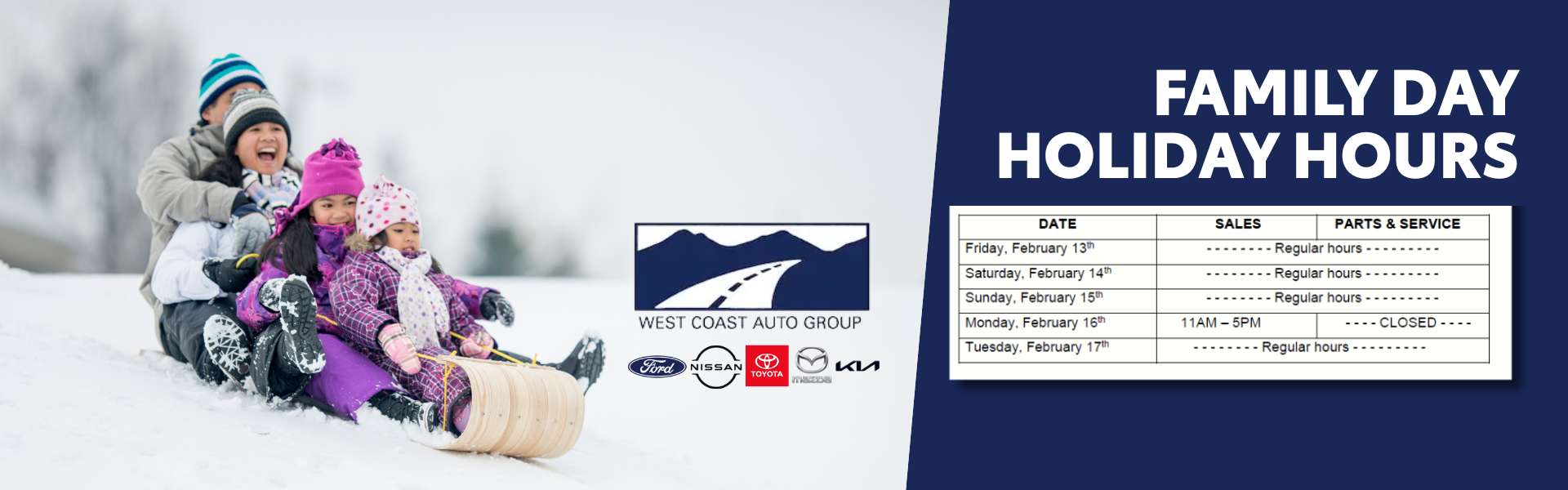 Family Day Holiday Hours