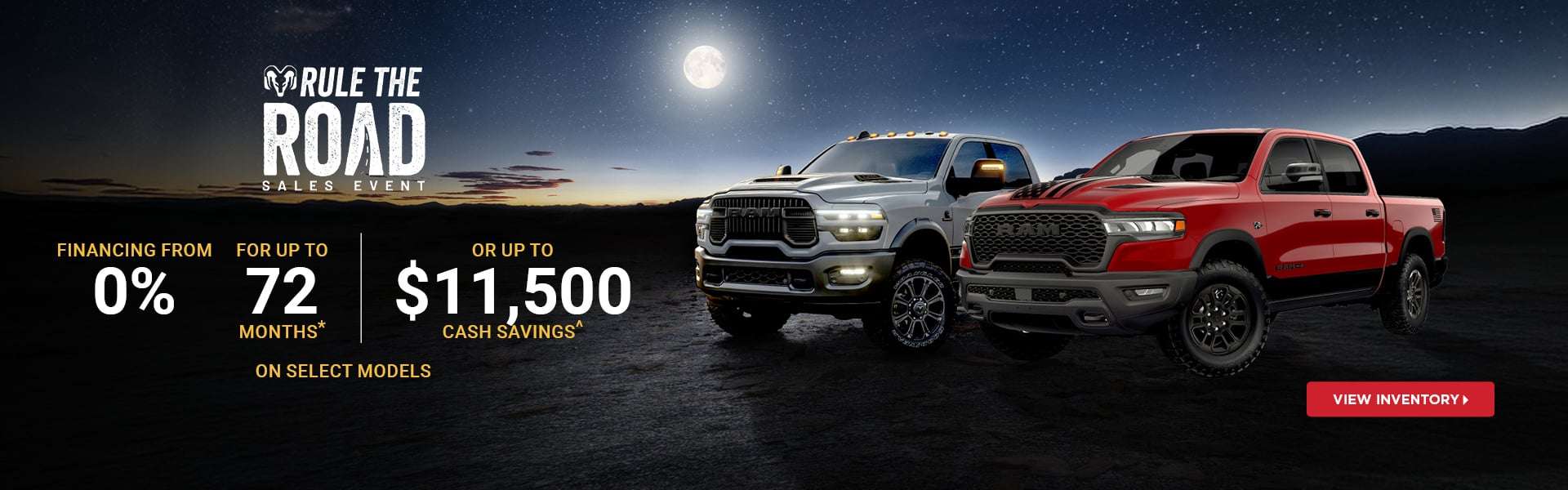 RAM Rule the Road Finance from 0% for up to 72 Months*