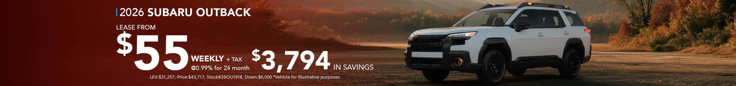 2026 Subaru Outback $55/Week For 24Mo at Go Langley Subaru