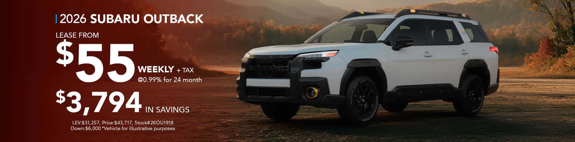 2026 Subaru Outback $55/Week For 24Mo at Go Langley Subaru