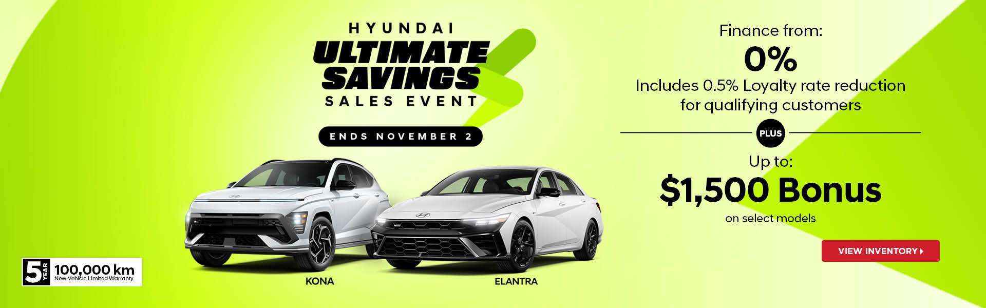 Hyundai Ultimate Savings Sales Event