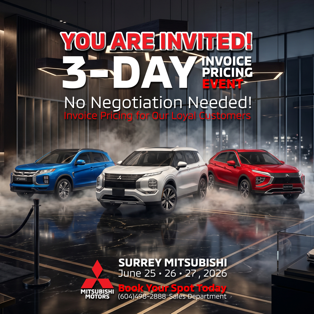 Surrey Mitsubishi 3-Day Invoice Pricing Event