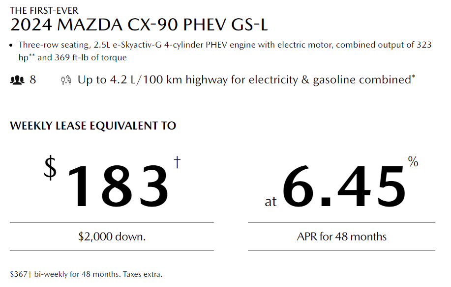 Mazda CX-90 PHEV GS-L Offer | West Coast Mazda