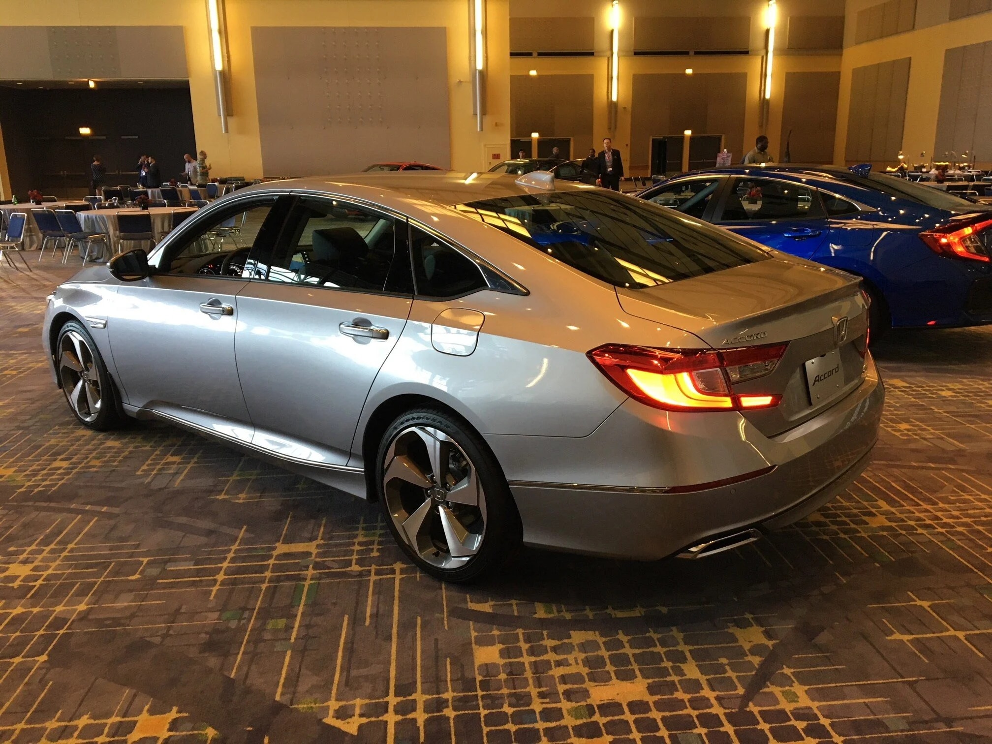   Side view of grey Honda