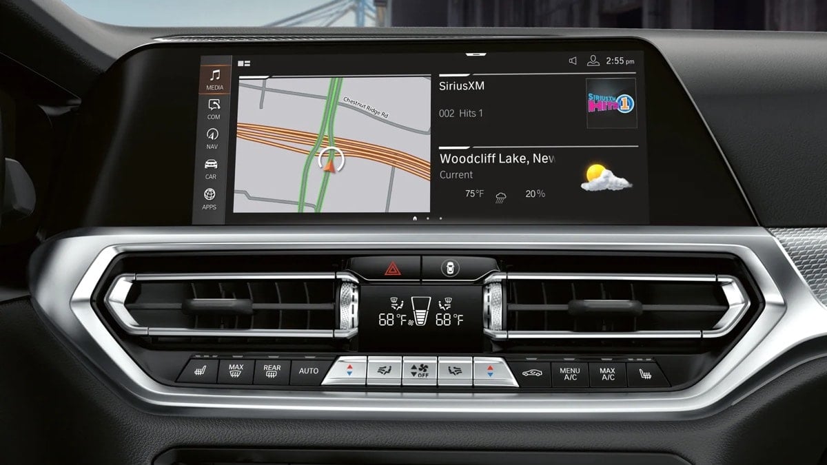 The 10.25-inch touchscreen infotainment system in the 2022 BMW 2 Series Coupe