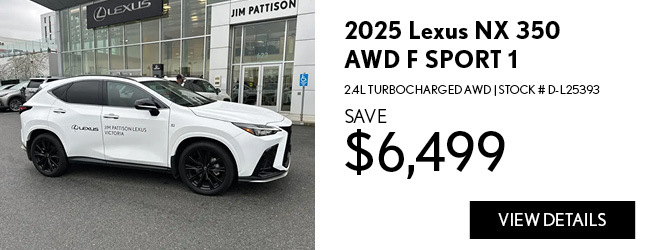 2025 Lexus NX 350 AWD F SPORT 1 2.4L Turbocharged AWD