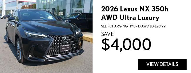 2026 Lexus NX 350h AWD Ultra Luxury Self-Charging Hybrid