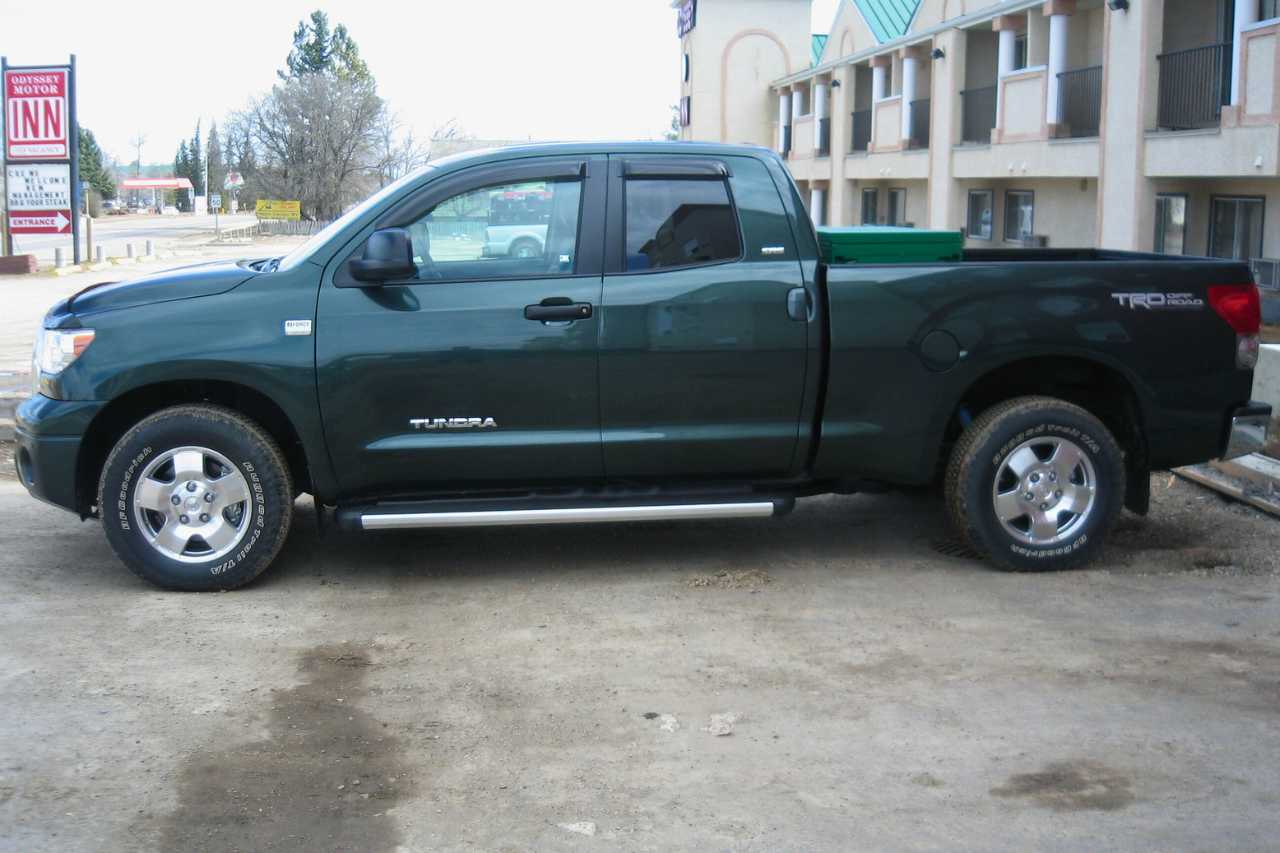 The 2007 Toyota Tundra standing in a motel parking lot, on one of Andrew's trips.