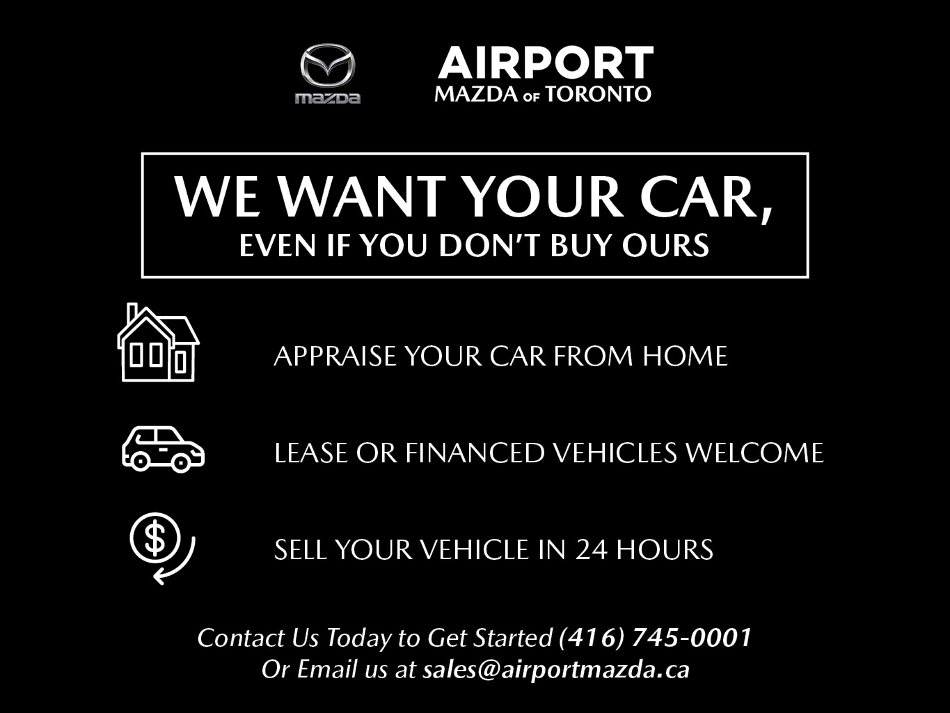 We want your car Airport Mazda of Toronto